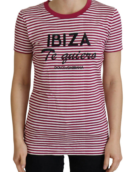 Dolce & Gabbana White Pink IBIZA Exclusive T-shirt - Ellie Belle