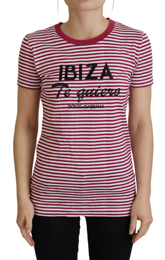 Dolce & Gabbana White Pink IBIZA Exclusive T-shirt - Ellie Belle