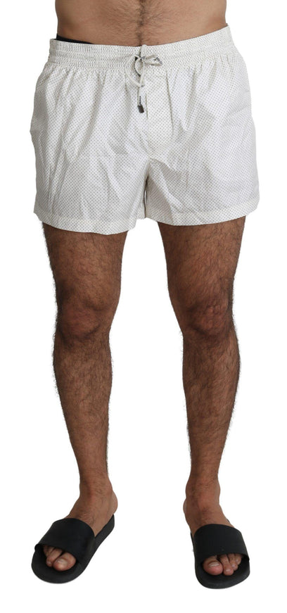 Dolce & Gabbana White Polka Beachwear Shorts Mens Swimshorts - Ellie Belle