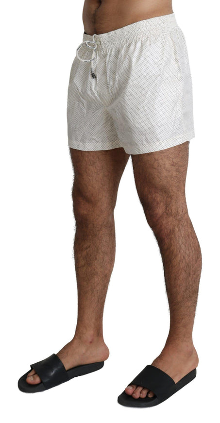 Dolce & Gabbana White Polka Beachwear Shorts Mens Swimshorts - Ellie Belle