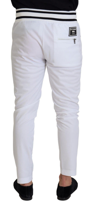 Dolce & Gabbana White Polyester Trousers D.N.A. Milano Pants - Ellie Belle