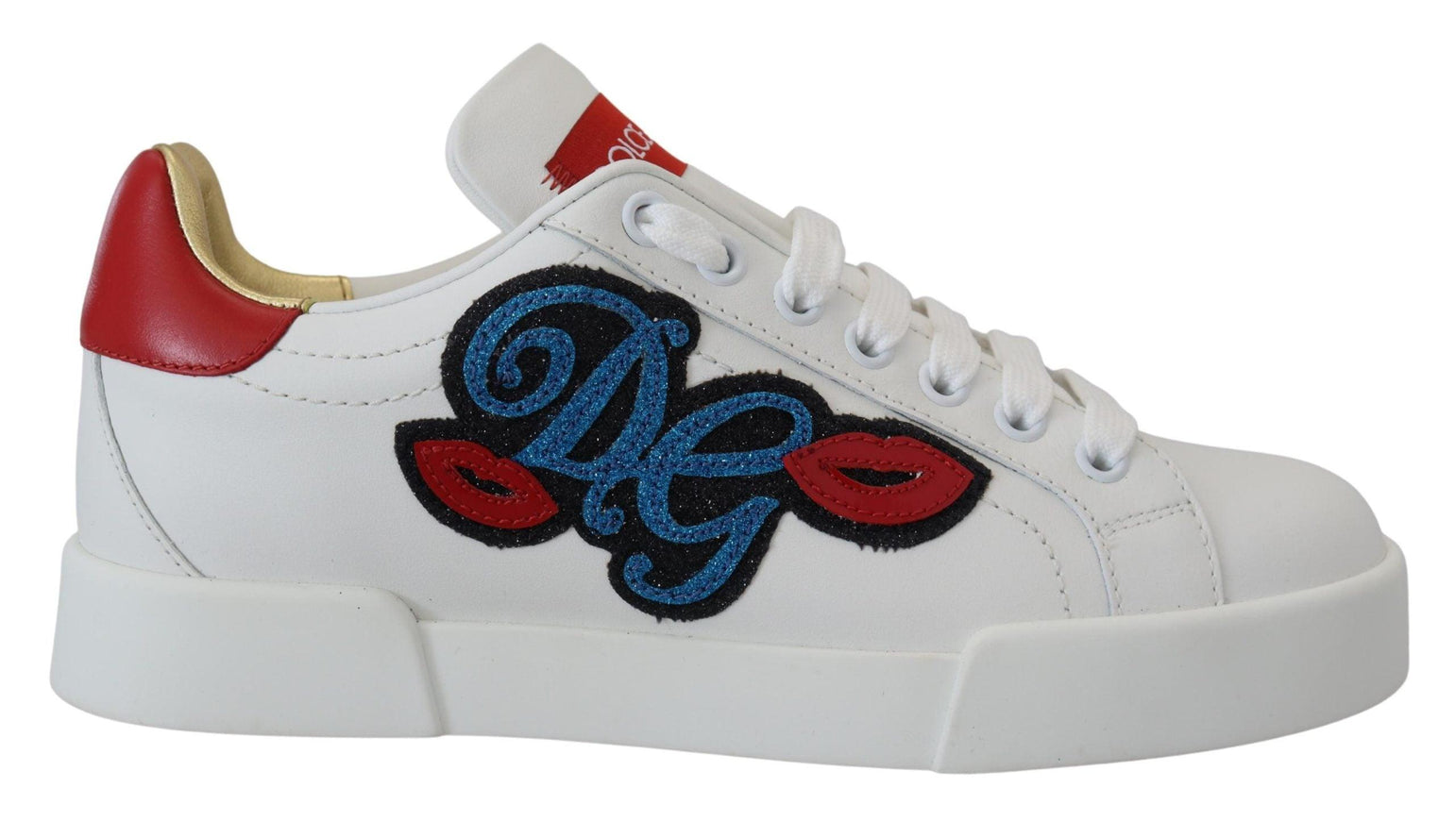 Dolce & Gabbana White Portofino Logo Classic Sneakers Shoes - Ellie Belle