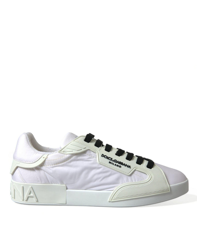 Dolce & Gabbana White PORTOFINO Low Top Sneakers Shoes - Ellie Belle