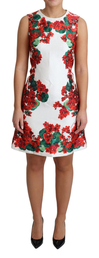 Dolce & Gabbana White Portofino Motif Fitted Mini Silk Dress - Ellie Belle