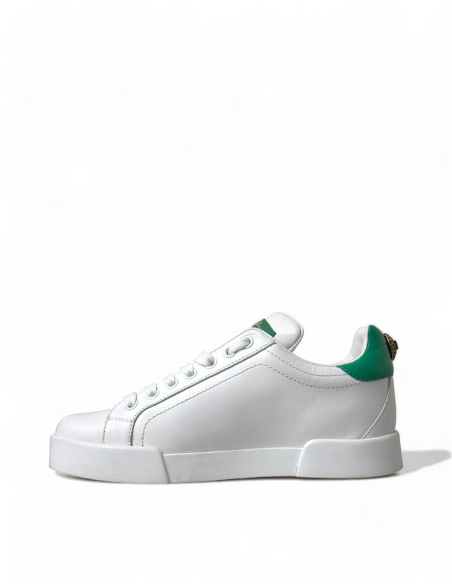Dolce & Gabbana White Portofino Rose Classic Sneakers Shoes - Ellie Belle