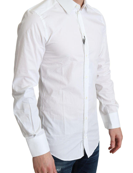 Dolce & Gabbana White Pure Cotton Men Dress Formal Shirt - Ellie Belle