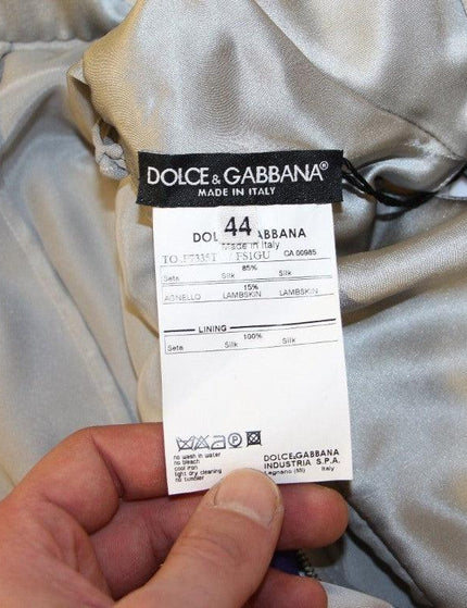 Dolce & Gabbana White Purple Silk Lace Blouse - Ellie Belle