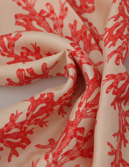 Dolce & Gabbana White Red Coral Print Shawl Wrap Fringe Scarf - Ellie Belle