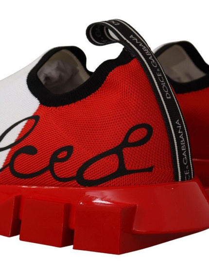 Dolce & Gabbana White Red Sorrento Sandals Sneakers - Ellie Belle