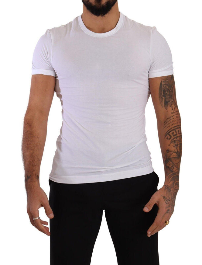 Dolce & Gabbana White Round Neck Cotton Stretch T-shirt Underwear - Ellie Belle