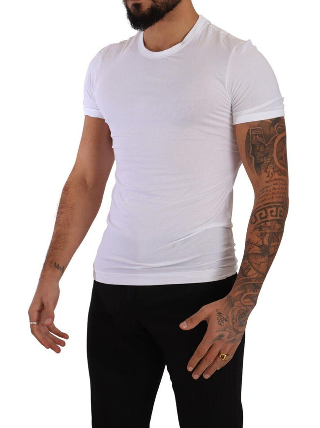 Dolce & Gabbana White Round Neck Cotton Stretch T-shirt Underwear - Ellie Belle