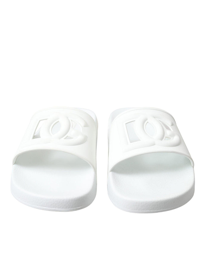 Dolce & Gabbana White Rubber Sandals Slippers Beachwear Men Shoes - Ellie Belle