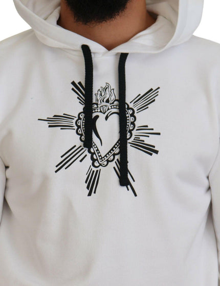 Dolce & Gabbana White Sacred Heart Hooded Sweatshirt Sweater - Ellie Belle