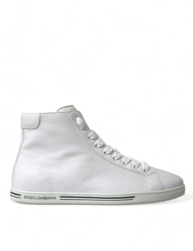 Dolce & Gabbana White Saint Tropez High Top Men Sneakers Shoes - Ellie Belle