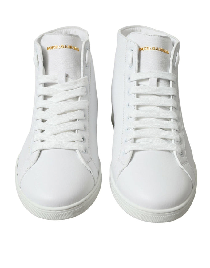 Dolce & Gabbana White Saint Tropez High Top Men Sneakers Shoes - Ellie Belle