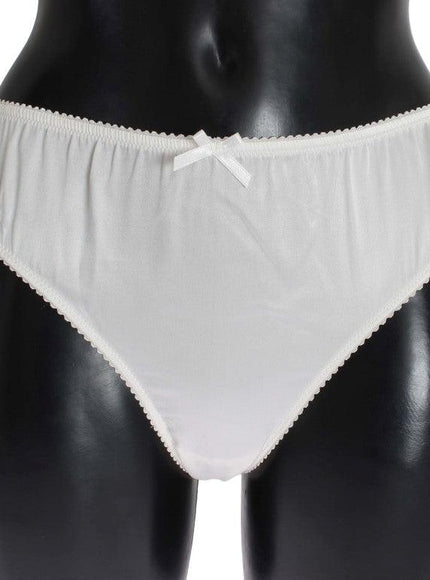 Dolce & Gabbana White Satin Stretch Underwear Panties - Ellie Belle