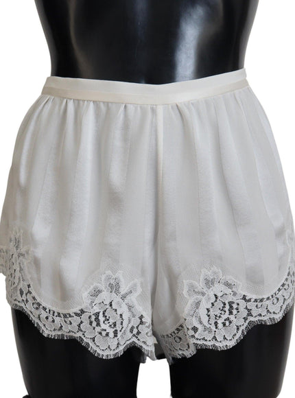 Dolce & Gabbana White Silk Floral Lace Lingerie Underwear - Ellie Belle