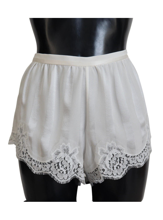 Dolce & Gabbana White Silk Floral Lace Lingerie Underwear - Ellie Belle