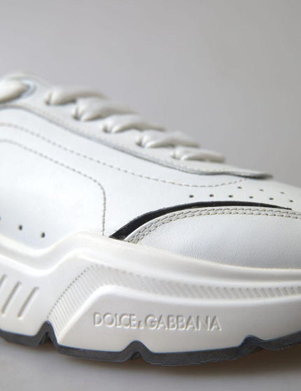 Dolce & Gabbana White Silver Leather Daymaster Womens - Ellie Belle