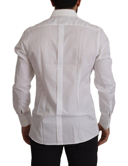 Dolce & Gabbana White Slim Fit Cotton Formal Dress Shirt - Ellie Belle