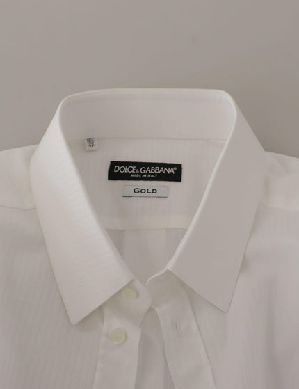 Dolce & Gabbana White Slim Fit Cotton Formal Dress Shirt - Ellie Belle