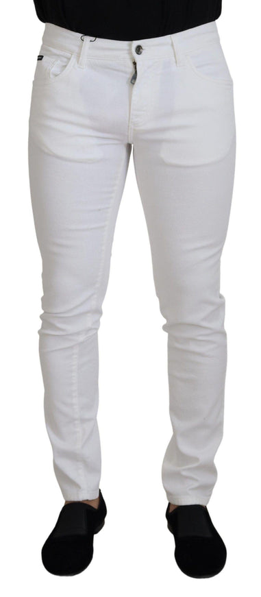 Dolce & Gabbana White Slim Skinny Stretch Cotton Denim Jeans - Ellie Belle