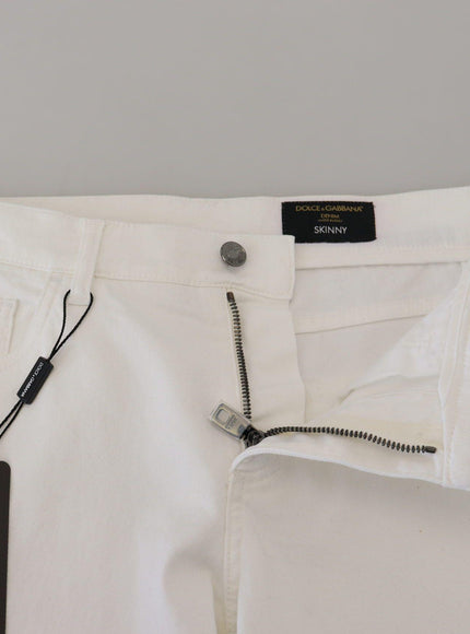 Dolce & Gabbana White Slim Skinny Stretch Cotton Denim Jeans - Ellie Belle