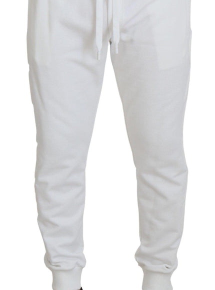 Dolce & Gabbana White Sport Logo Cotton Sweatpants Trousers Pants