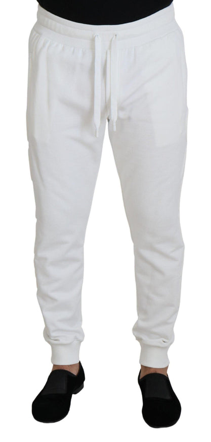 Dolce & Gabbana White Sport Logo Cotton Sweatpants Trousers Pants - Ellie Belle