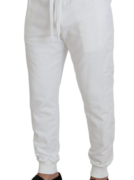 Dolce & Gabbana White Sport Logo Cotton Sweatpants Trousers Pants