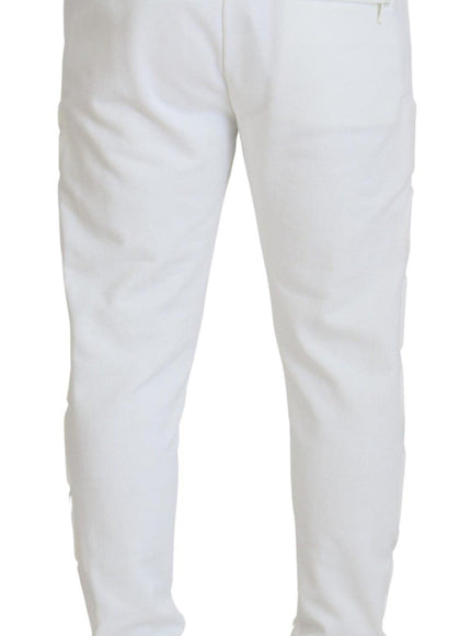 Dolce & Gabbana White Sport Logo Cotton Sweatpants Trousers Pants