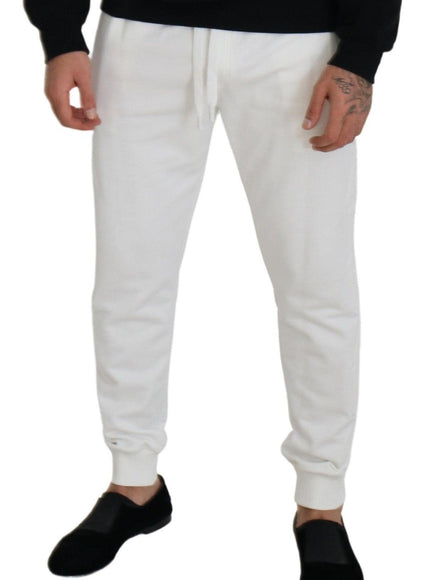 Dolce & Gabbana White Sport Logo Cotton Sweatpants Trousers Pants