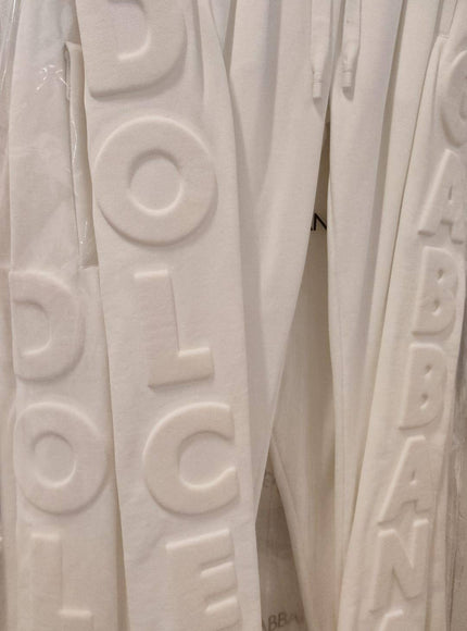 Dolce & Gabbana White Sport Logo Cotton Sweatpants Trousers Pants