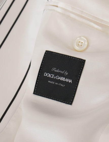 Dolce & Gabbana White Stripes Cotton Single Breasted Blazer - Ellie Belle