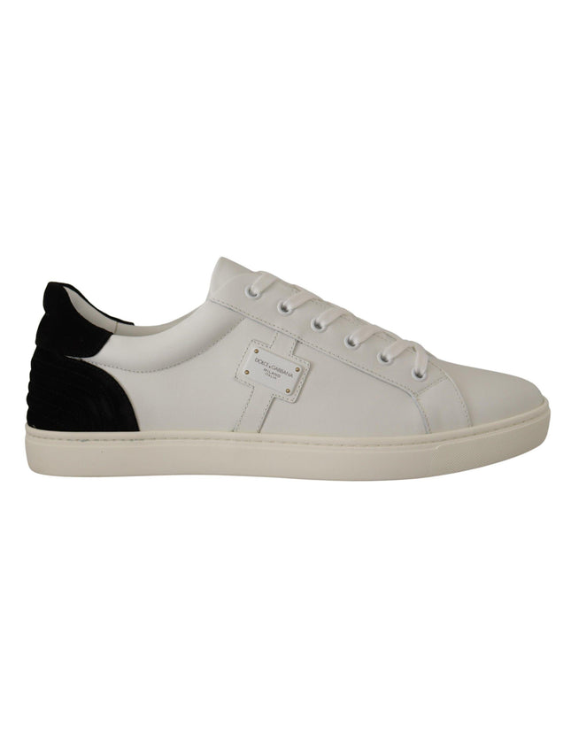 Dolce & Gabbana White Suede Leather Low Tops Sneakers - Ellie Belle