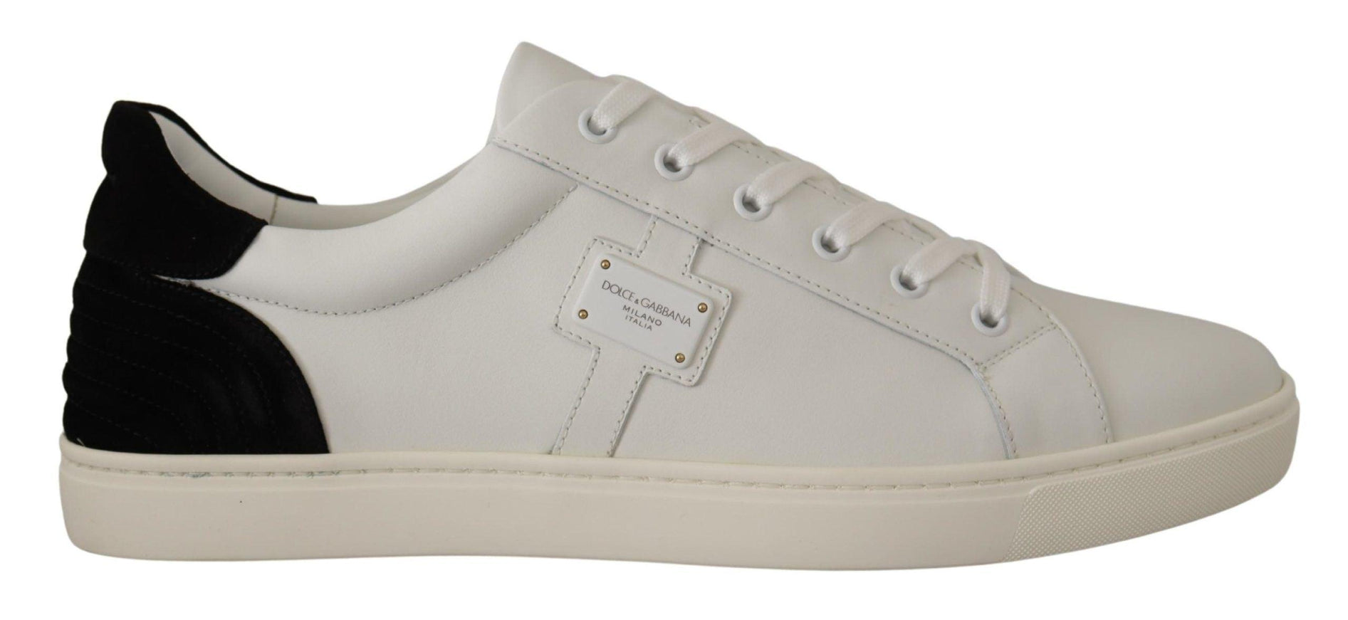 Dolce & Gabbana White Suede Leather Low Tops Sneakers - Ellie Belle