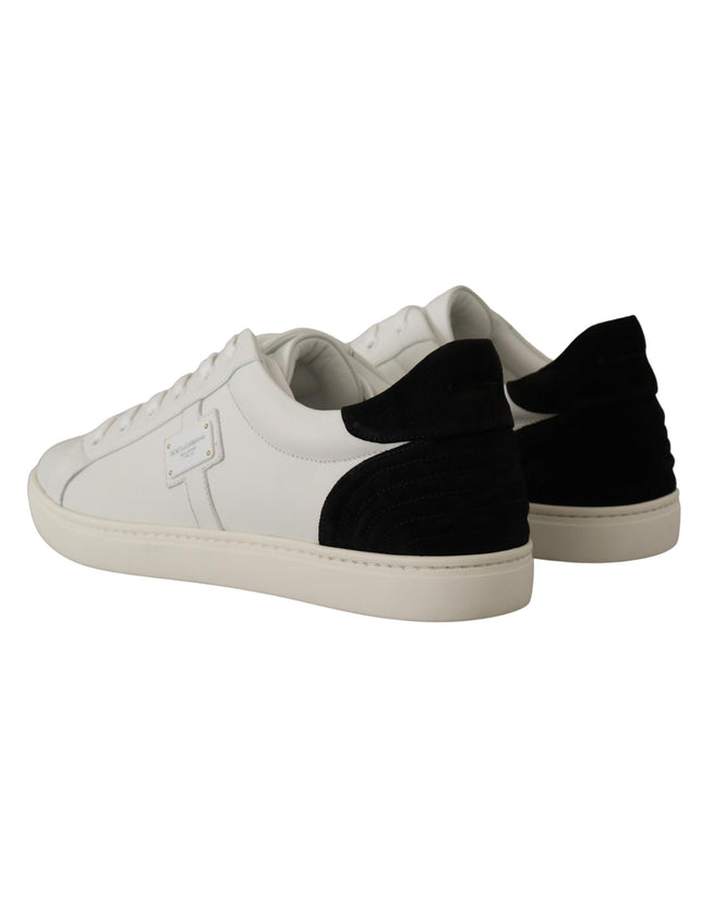 Dolce & Gabbana White Suede Leather Low Tops Sneakers - Ellie Belle