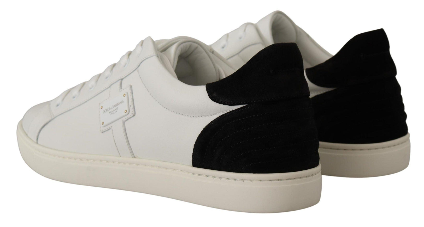 Dolce & Gabbana White Suede Leather Low Tops Sneakers - Ellie Belle