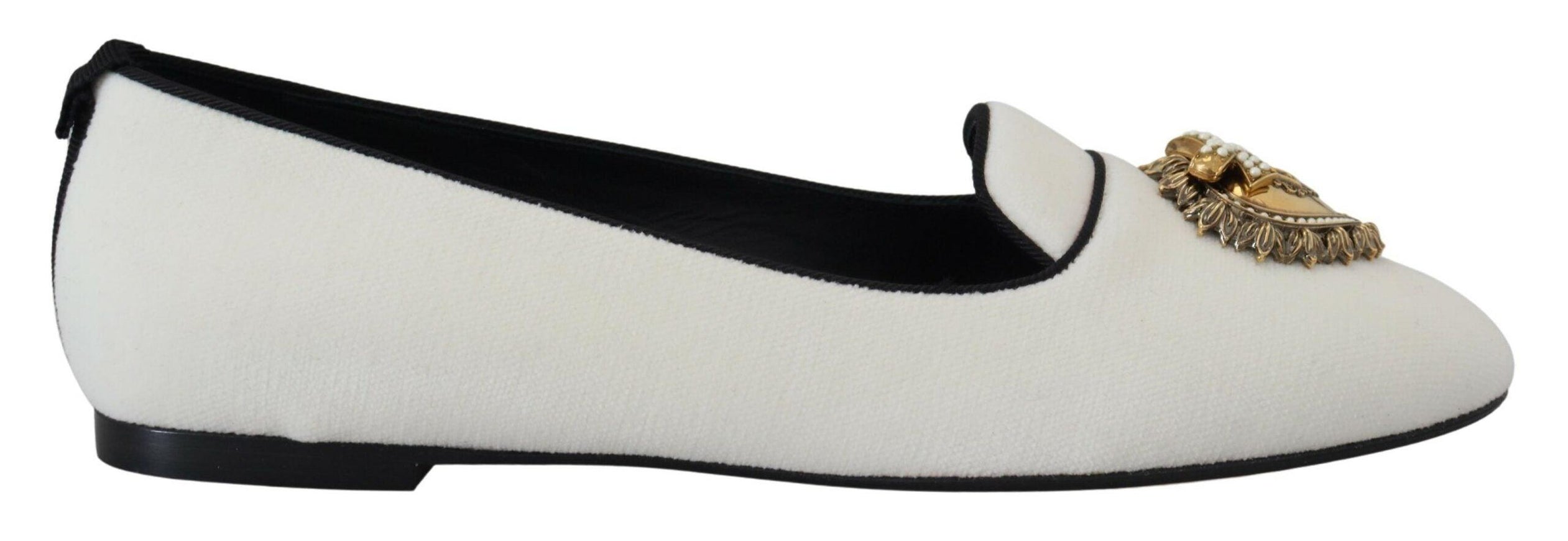 Dolce & Gabbana White Velvet Slip Ons Loafers Flats Shoes - Ellie Belle