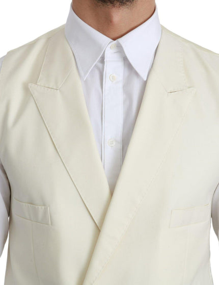 Dolce & Gabbana White Waistcoat Formal Wool Vest - Ellie Belle