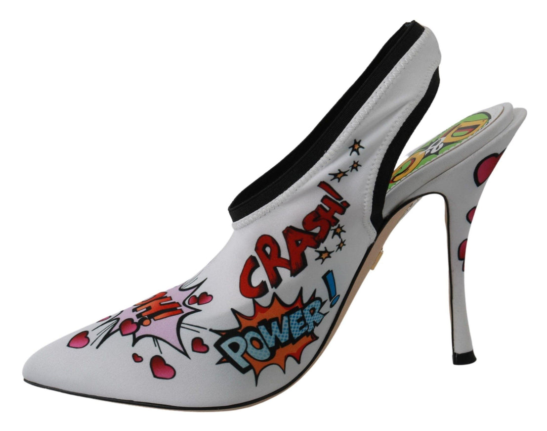 Dolce & Gabbana White WOW Neoprene Stretch Pumps Shoes - Ellie Belle