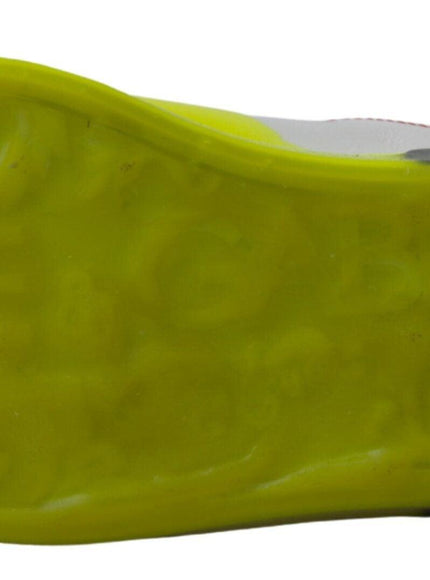 Dolce & Gabbana White Yellow Portofino Leather Sneakers Shoes