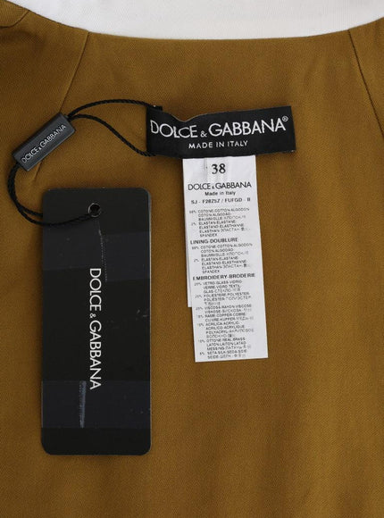 Dolce & Gabbana Yellow Crystal Cross Vest Jacket - Ellie Belle