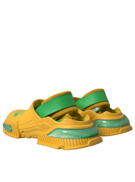 Dolce & Gabbana Yellow Green Rubber Clogs Men Slippers Men Shoes - Ellie Belle