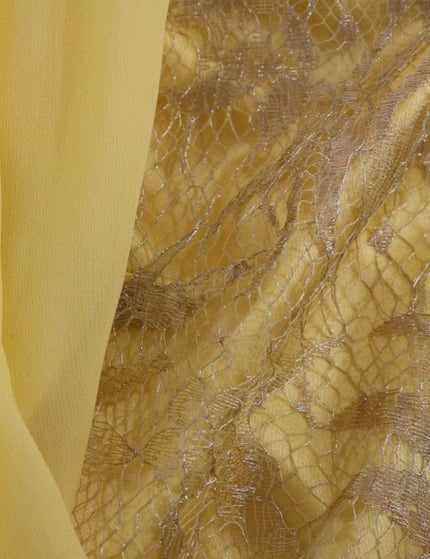 Dolce & Gabbana Yellow lace crystal mini dress - Ellie Belle