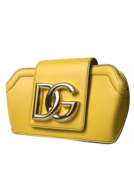 Dolce & Gabbana Yellow Leather DG Logo Eyewear Sunglasses Case Cover Bag - Ellie Belle