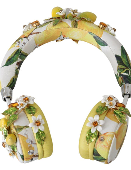 Dolce & Gabbana Yellow Lemon Crystal Floral Headset Headphones - Ellie Belle