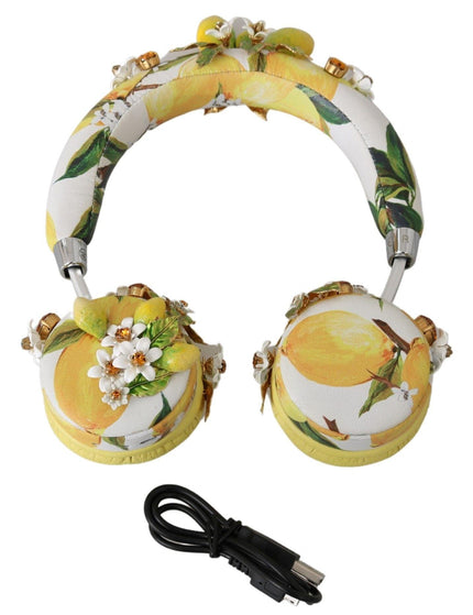 Dolce & Gabbana Yellow Lemon Crystal Floral Headset Headphones - Ellie Belle