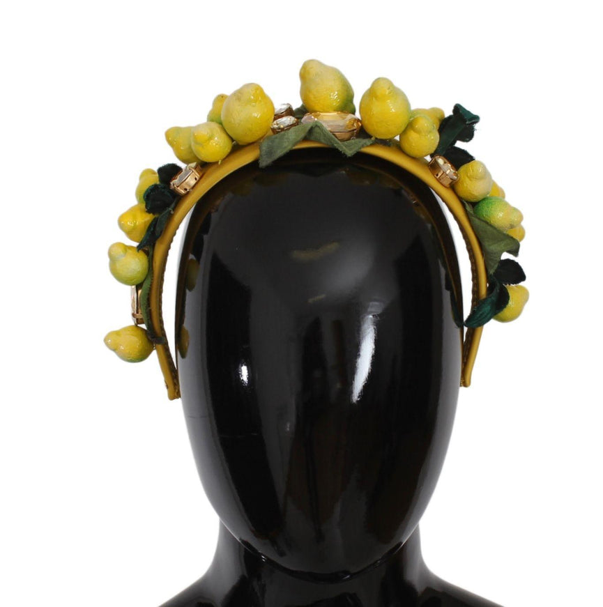 Dolce & Gabbana Yellow Lemons Sicily Crystal Diadem Tiara Headband - Ellie Belle