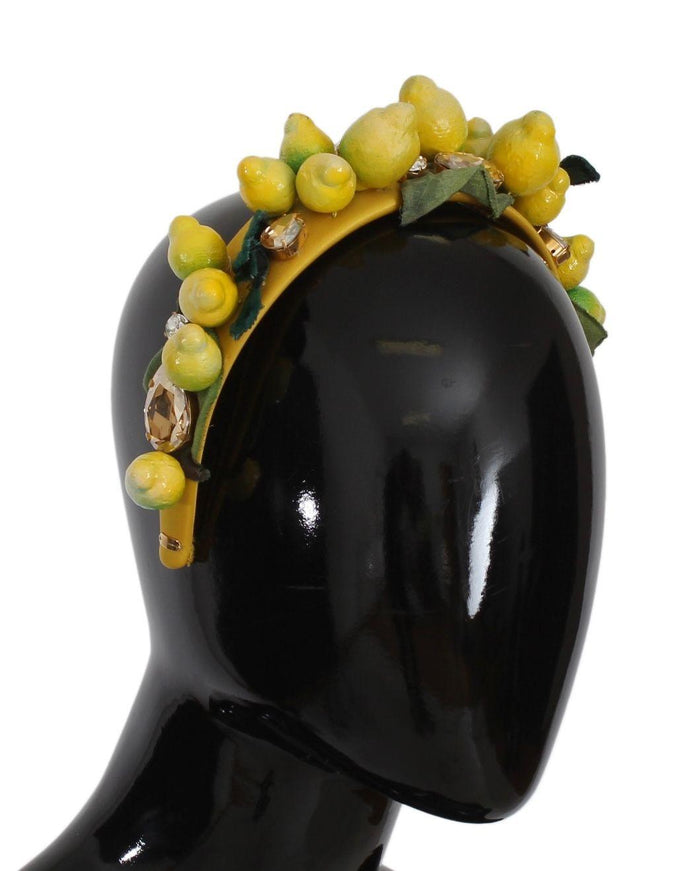 Dolce & Gabbana Yellow Lemons Sicily Crystal Diadem Tiara Headband - Ellie Belle